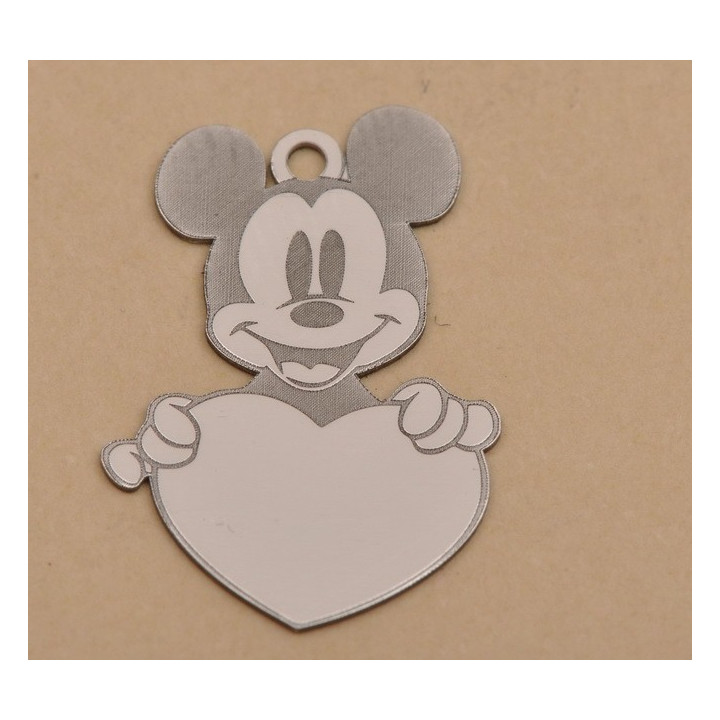 LASER-CUT-035-Charm Mickey Mouse inimioara 15x10.5mm 1 buc