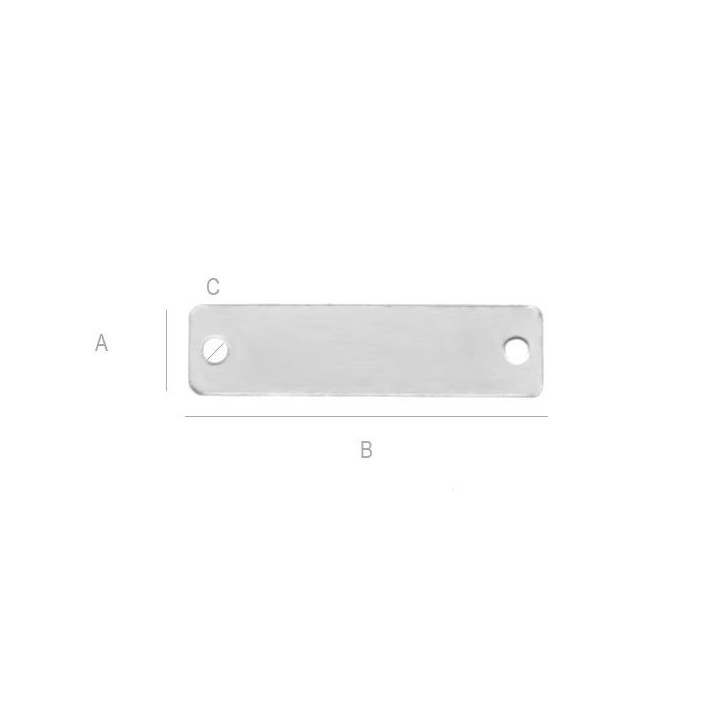 G2005-N-Link argint 925 19x5mm grosime 0.50mm gaura 1.3mm-1 buc - bijuterii personalizate din argint | simoshop
