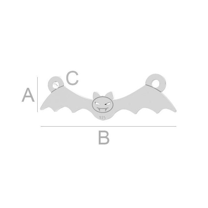 G0489-Link argint 925 Liliac 22.20MM-1buc