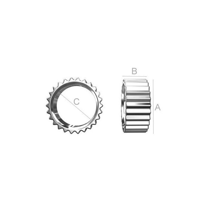 G0678-Distantier argint 925 cu striatii 8MM