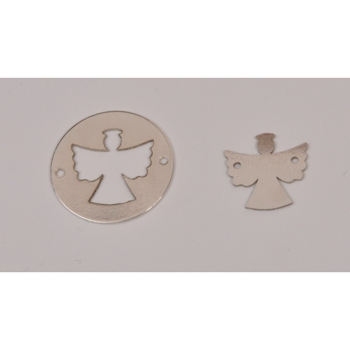 E0148-N-Banut 16.5mm decupat in forma de ingeras + link ingeras 10mm - bijuterii personalizate din argint | simoshop