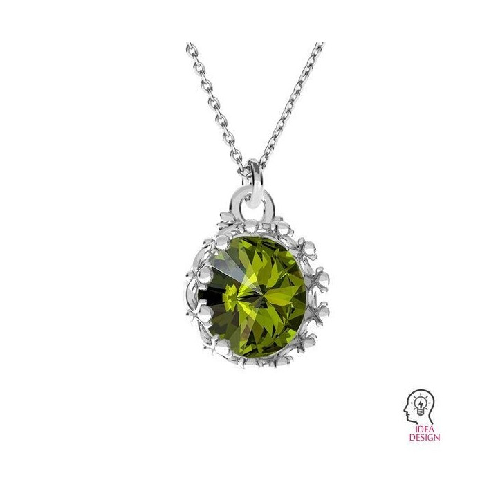 G1673-Baza argint 925 Coroana pentru Swarovski 1122 8MM-1buc