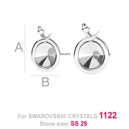 G0114-Tija cercel Sarpe pentru Swarovski Rivoli 1122 6MM-1buc