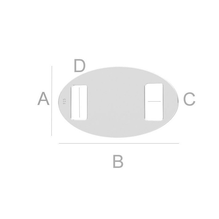 G0429-Link oval argint 925 0.50MM grosime 21MM-1buc