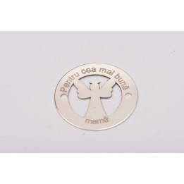 E0153-G-Banut 16.5 decupat cu Ingeras si cu scris la rotund - bijuterii personalizate din argint | simoshop