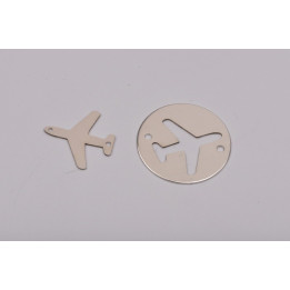 E0154-N-Banut 16.5mm decupat in forma de avion + charm avion - bijuterii personalizate din argint | simoshop