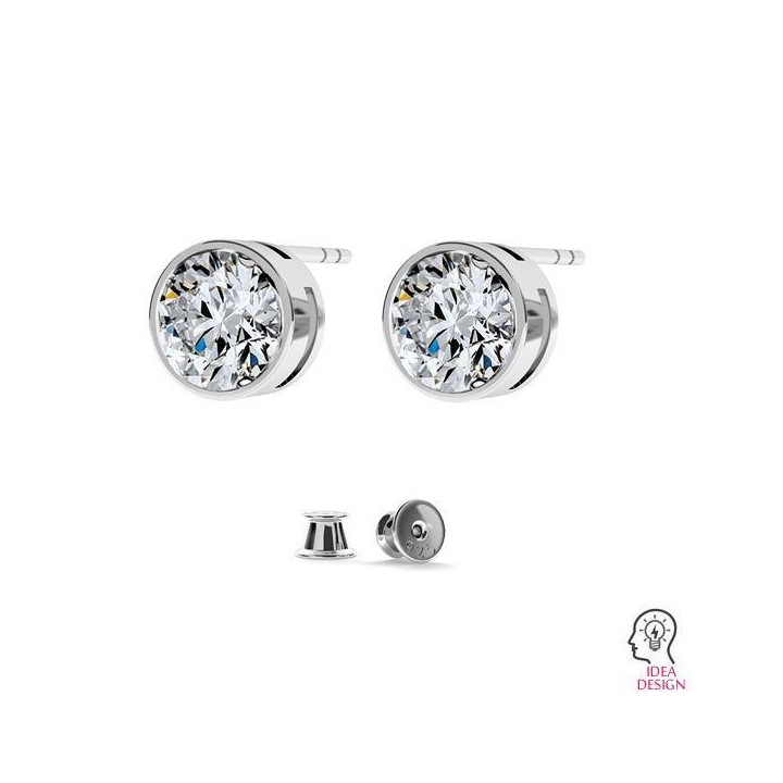G2012-Tija rotunda argint 925 pentru Swarovski 1088 Xirius sau 1122 Rivoli SS29 6MM-1buc