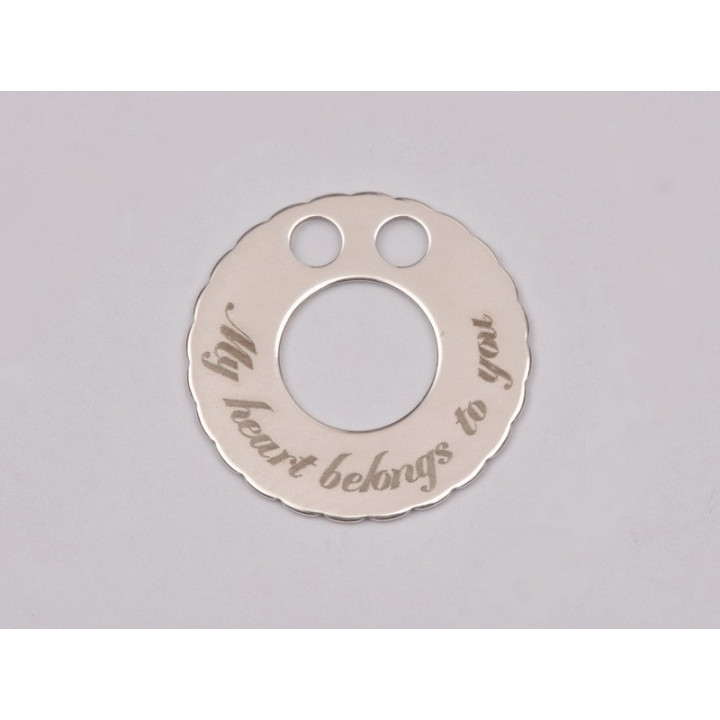 G1801-Charm argint cu 2 gauri 17MM-1 buc - bijuterii personalizate din argint | simoshop