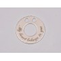 Charm rotund cadru cu margine florală argint 925, 17 mm