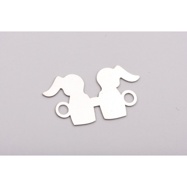 E0156-N-Link 2 fetite cu codite 18.5x10.3mm grosime 0.4mm - bijuterii personalizate din argint | simoshop