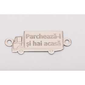 Pandantiv camion TIR argint 925 gravat pentru șoferi 25 mm