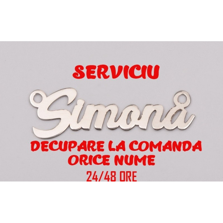 Nume din argint decupate in 24/48 ore FONT VERSIUNEA 3