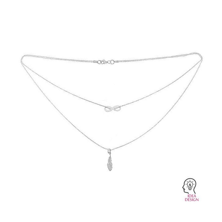 G1082-Baza doua lantisoare argint 925 anchor 40+45cm
