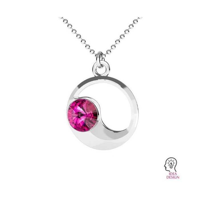 G0563-Baza pandantiv Yin si Yang pentru Swarovski Rivoli 1122 6mm