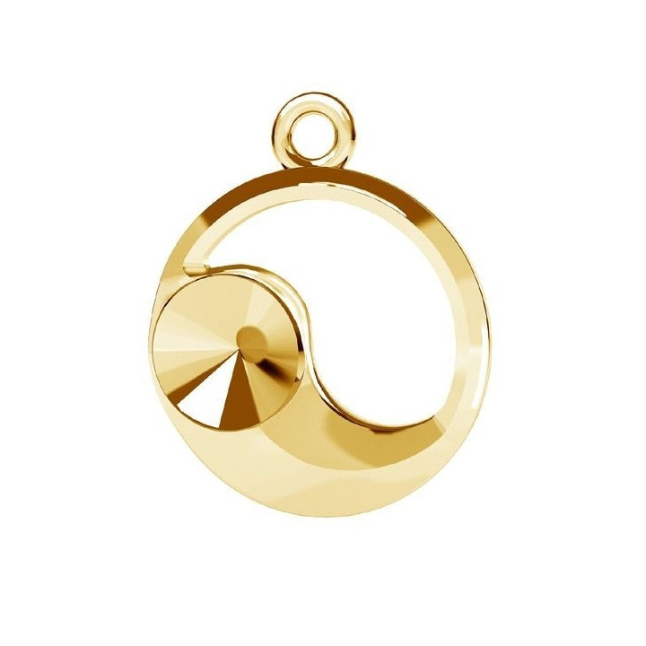 G0563-Baza pandantiv Yin si Yang pentru Swarovski Rivoli 1122 6mm