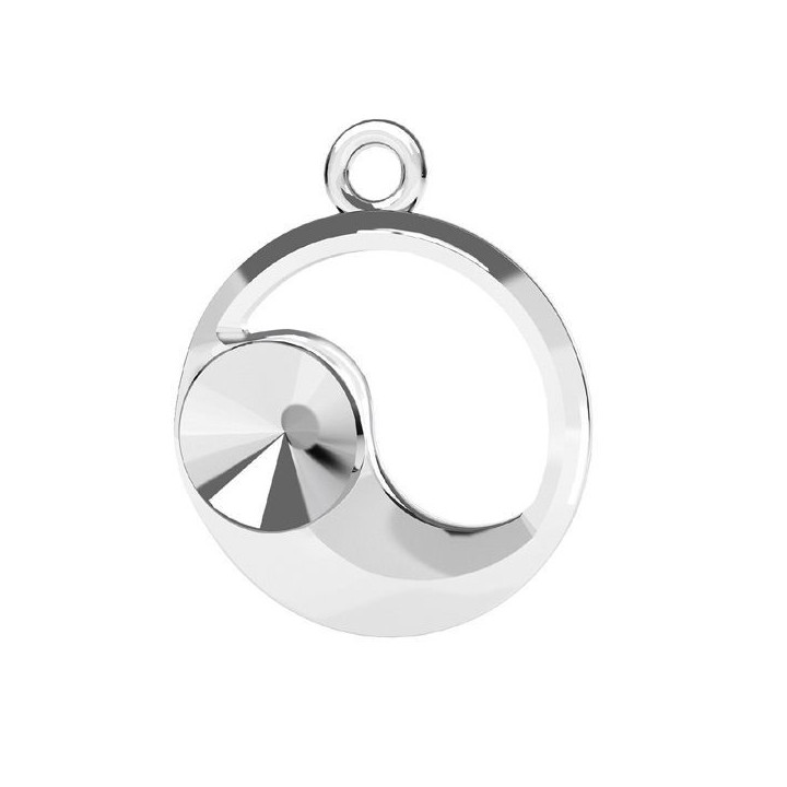 G0563-Baza pandantiv Yin si Yang pentru Swarovski Rivoli 1122 6mm