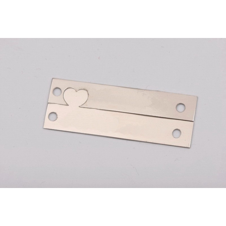 Bratari personalizabile din argint cu inima decupata – set pentru cuplu 35x12mm argint 925 E0166 N