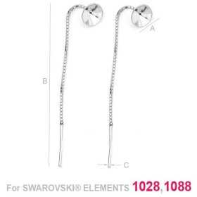 G0285-Cercei lantisor Swarovski Xirius Xilion Chaton 1088 SS39 - bijuterii personalizate din argint | simoshop