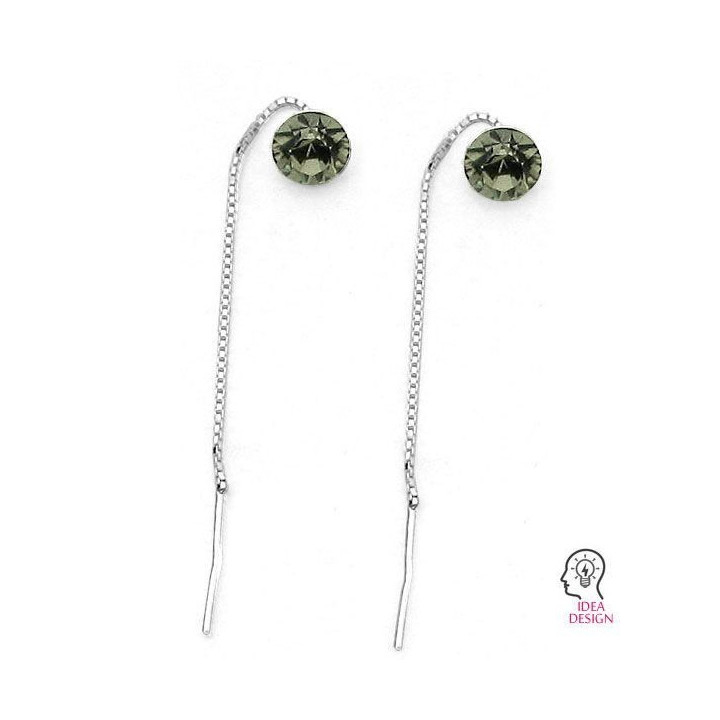 G0285-Cercei lantisor Swarovski Xirius Xilion Chaton 1088 SS39 - bijuterii personalizate din argint | simoshop