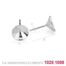 G0286-Tije pentru Swarovski Xirius Xilion Chaton 1088 SS39 - bijuterii personalizate din argint | simoshop