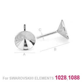 G0286-Tije pentru Swarovski Xirius Xilion Chaton 1088 SS39 - bijuterii personalizate din argint | simoshop