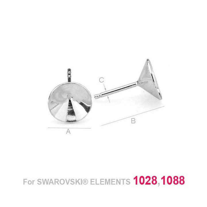 G0286-Tije pentru Swarovski Xirius Xilion Chaton 1088 SS39 - bijuterii personalizate din argint | simoshop