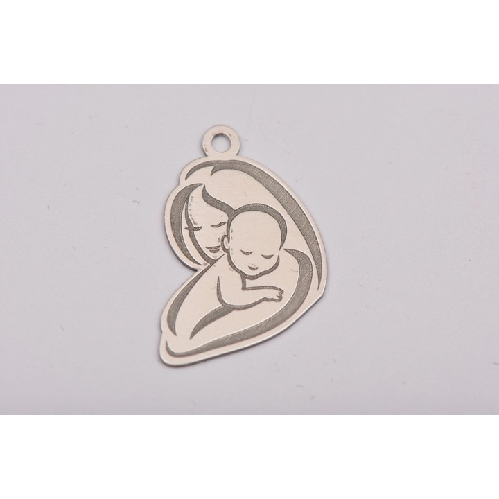 LASER-CUT-080-Charm mama si copilul 10x15mm grosime 0.33mm