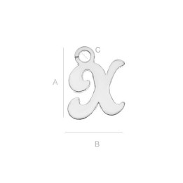 G0936-Litera K din argint 925 8.6x7.3mm 1 buc - bijuterii personalizate din argint | simoshop