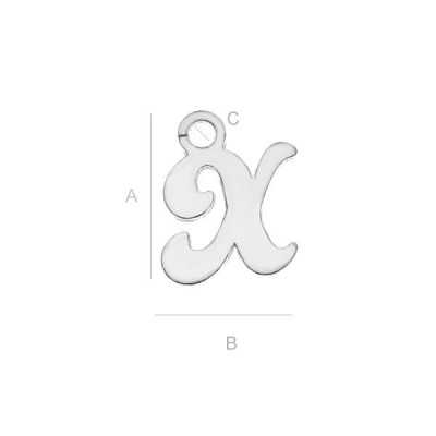G0936-Litera K din argint 925 8.6x7.3mm 1 buc - bijuterii personalizate din argint | simoshop