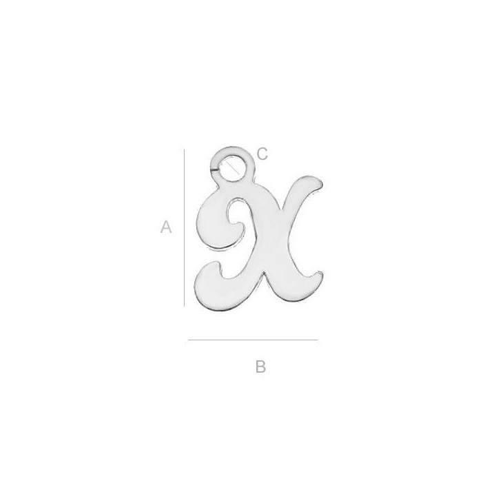 G0936-Litera K din argint 925 8.6x7.3mm 1 buc - bijuterii personalizate din argint | simoshop