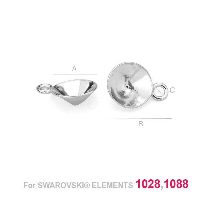 G0289- Baza simpla pandantiv Xirius Chaton 1088,1028 SS39 - bijuterii personalizate din argint | simoshop