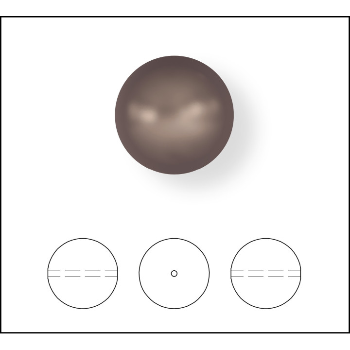 2264-Swarovki Elements 5810 Crystal Velvet Brown Pearl 2mm-1buc - bijuterii personalizate din argint | simoshop