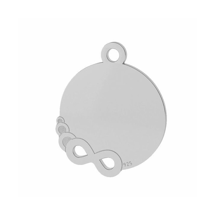 G229-Charm banut  argint 17.50x14.60mm cu infinit 1 buc