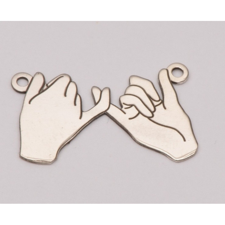 LASER-CUT-089-Link pinky promise decupat 23x14mm 1 buc