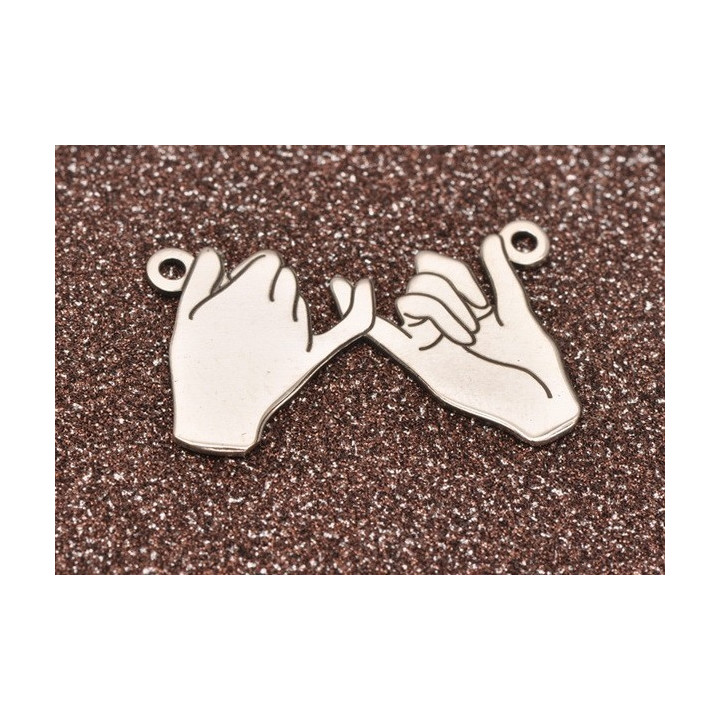 LASER-CUT-089-Link pinky promise decupat 23x14mm 1 buc