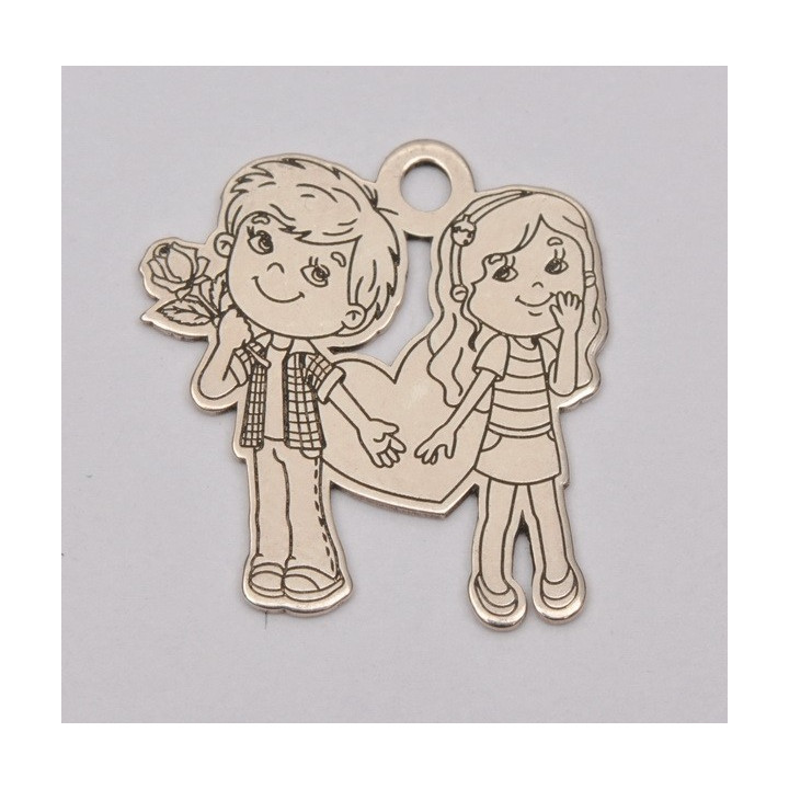 LASER-CUT-092-Decupaj pandant "Be my Valentine" decupat si gravat 16x14mm 1 buc