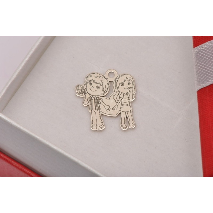LASER-CUT-092-Decupaj pandant "Be my Valentine" decupat si gravat 16x14mm 1 buc
