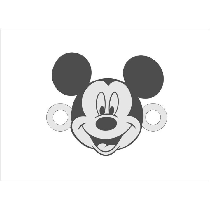E0179-G-Mickey-mouse decupat si gravat link pentru bratara 13x12mm 0,33mm 1 buc - bijuterii personalizate din argint | simoshop