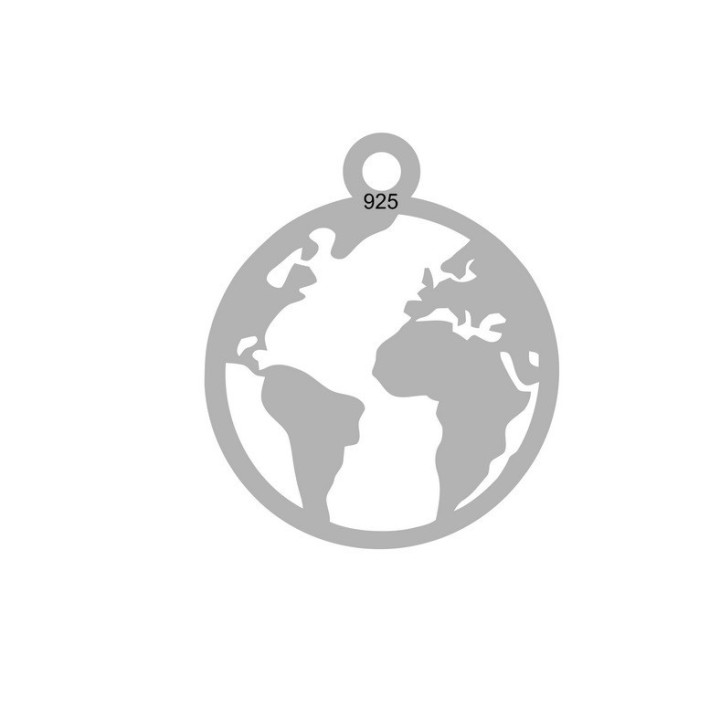 E0016-Charm glob pamantesc 16.5mm x21mm  0.33mm 1 buc