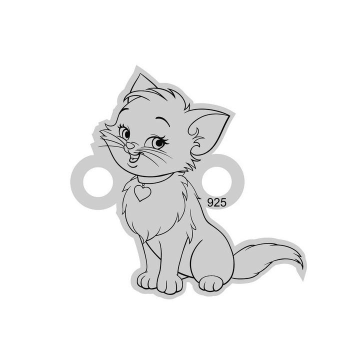 Marie pussycat din argint 16mm x16mm  0.4mm