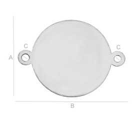 G1352-Link banut argint 14mm x 18.6mm grosime 0.5mm 1buc - bijuterii personalizate din argint | simoshop