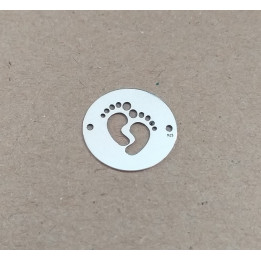 LASER-CUT-001-Link rotund din argint 925 diametru 16.5mm decupat model cu talpite 1 buc