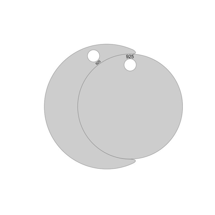 Semiluna 16x12mm cu banut 14mm 0.33mm