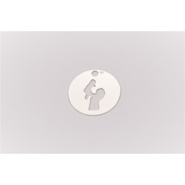 E0003-Charm banut 16.5mm 0.33mm decupat cu mama si bebe 1 buc