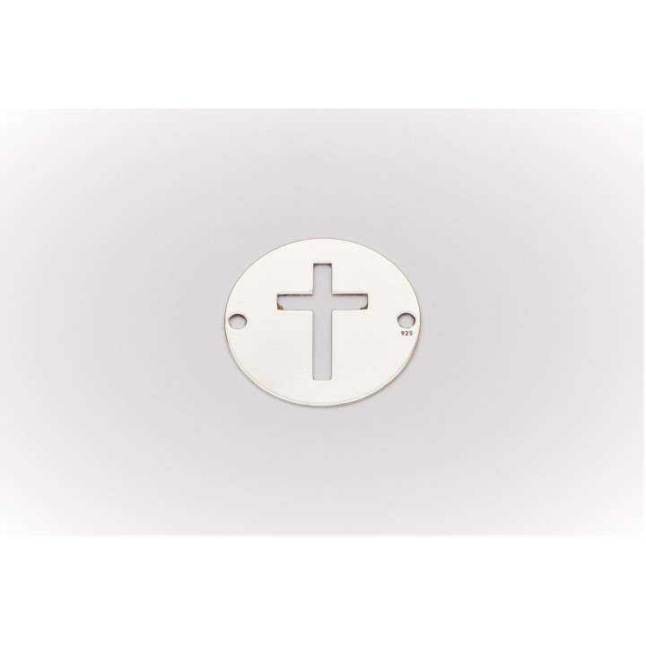 Pandant banut din argint cu cruciulita decupata 16.5mm 0.3mm E0009-N
