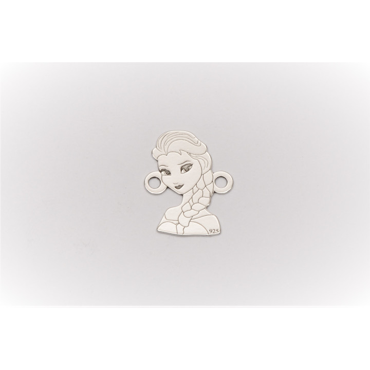 E0019-Printesa Elsa din argint 16mm x13mm  0.33mm