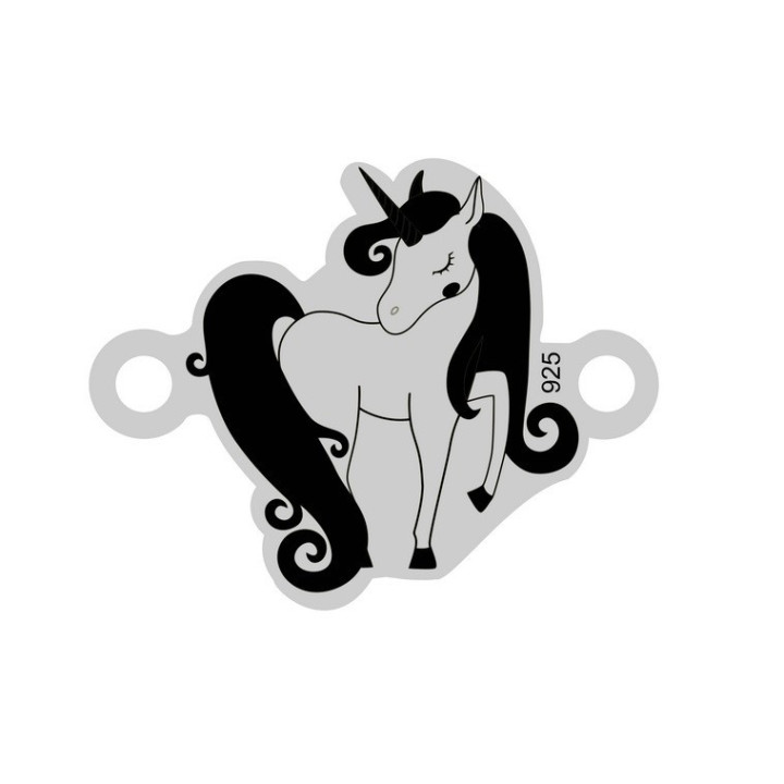 E0039-Link unicorn din argint 16mm x 20mm 0.33mm