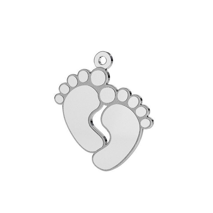 G1277-Charm picioruse 21x16mm 0.5mm 1buc - bijuterii personalizate din argint | simoshop
