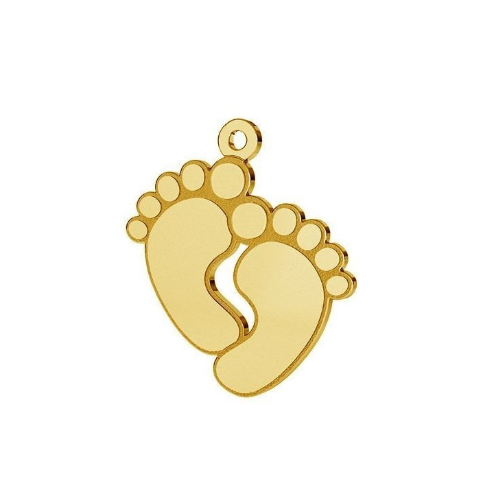 G1683-Charm picioruse 21x16mm 0.4mm 1buc - bijuterii personalizate din argint | simoshop