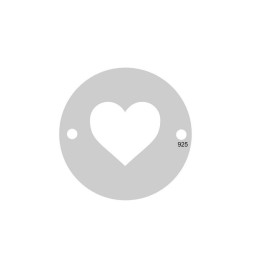 E0065-Charm banut din argint cu inima decupata 16.5mm 0.33mm